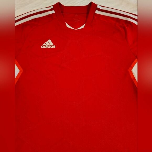 Adidas Men's Bold Red Soccer Jersey Sports Sz Medium - Picture 5 of 14